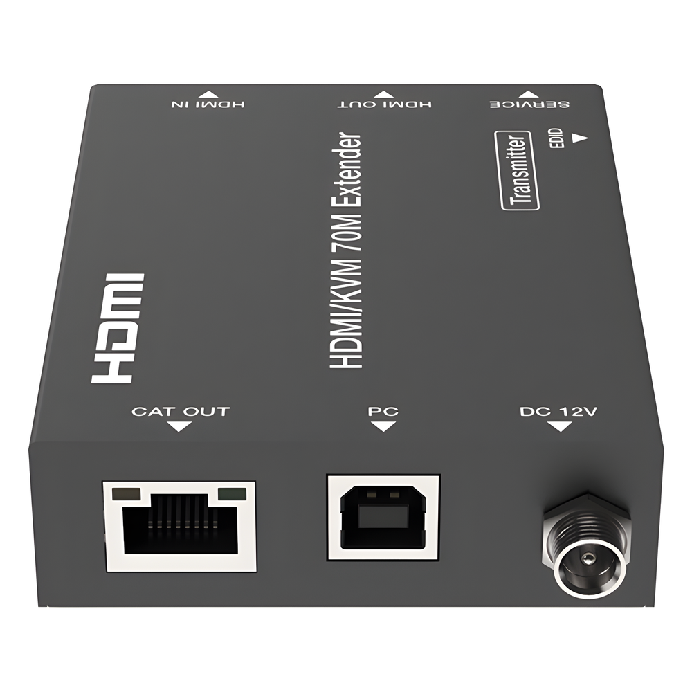 Kit Extensor HDMI con KVM | 70m | 4K2K@60Hz | 4:4:4 | HDMI2.0b y HDCP 2.2 | Salida de Audio 3.5mm | Admite PoC | Admite USB 1.1