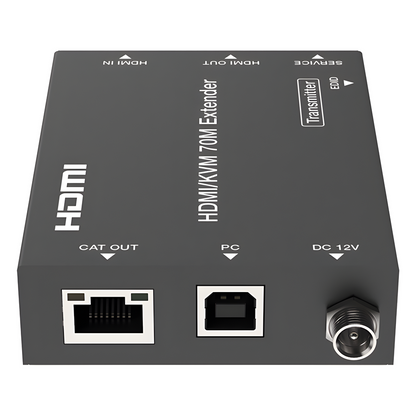 Kit Extensor HDMI con KVM | 70m | 4K2K@60Hz | 4:4:4 | HDMI2.0b y HDCP 2.2 | Salida de Audio 3.5mm | Admite PoC | Admite USB 1.1