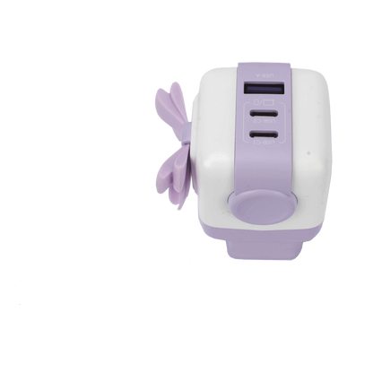 Cargador RobotGaN de 65W Serie UNO | 3 Puertos de Carga Rápida | 2 USB-C | 1 USB-A | PD 3.0 | QC 4.0 | Carga Inteligente | Tecnología GaN II | Zapato