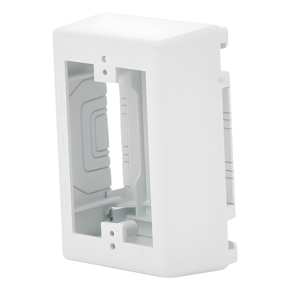 Caja de Pared Superficial, Uso Universal con Placas de Pared, con Cinta Adhesiva, Color Blanco