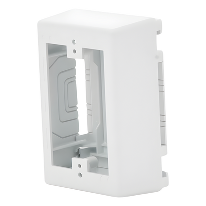 Caja de Pared Superficial, Uso Universal con Placas de Pared, con Cinta Adhesiva, Color Blanco