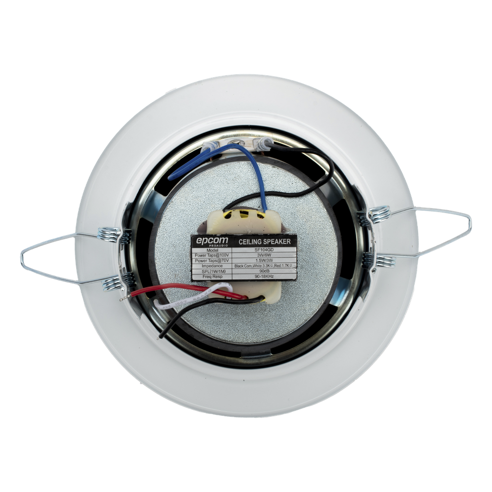 Altavoz 4" | Montaje en Techo | 3 - 6W | 70/100V | Frente Metálico | Resistente a Humedad