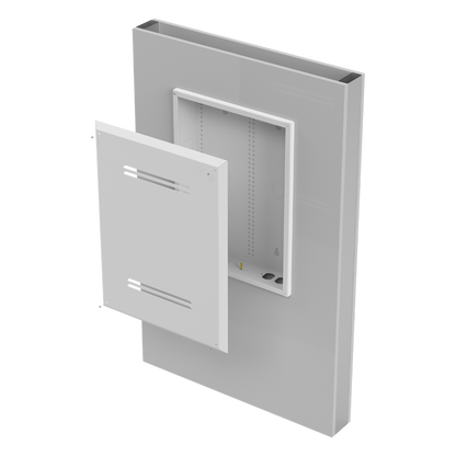 Gabinete de Medios de 19 Pulgadas de alto, para Empotrar en Pared (360 x 478 x 95 mm).