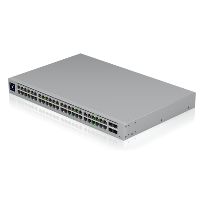 USW-48 — Switch Layer 2 de 48 Puertos GbE + 4 Puertos SFP con Diseño Fanless para Funcionamiento Totalmente Silencioso