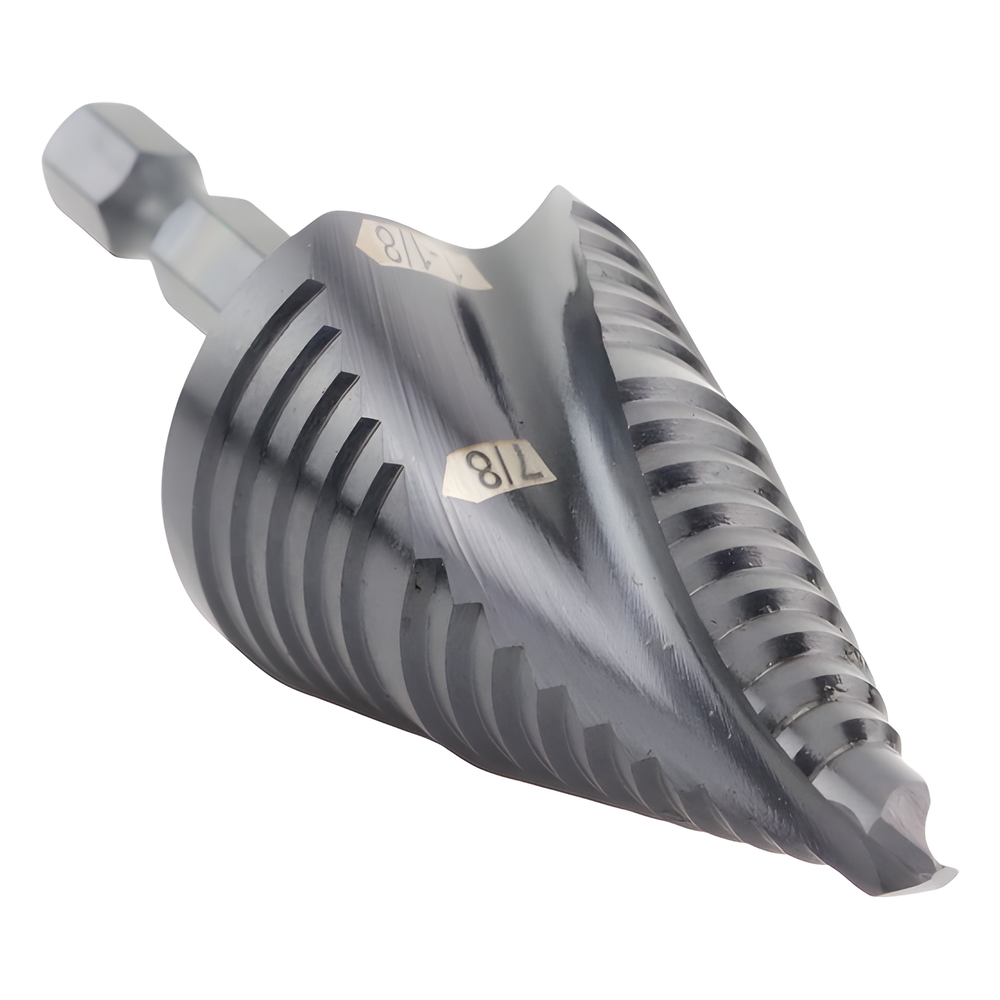 Broca Escalonada 12 en 1, de Liberación Rápida, Acanaladura en Espiral, produce Agujeros de 2-3 cm e Intermedios. 10x más Durable