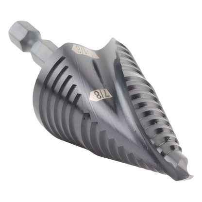 Broca Escalonada 12 en 1, de Liberación Rápida, Acanaladura en Espiral, produce Agujeros de 2-3 cm e Intermedios. 10x más Durable