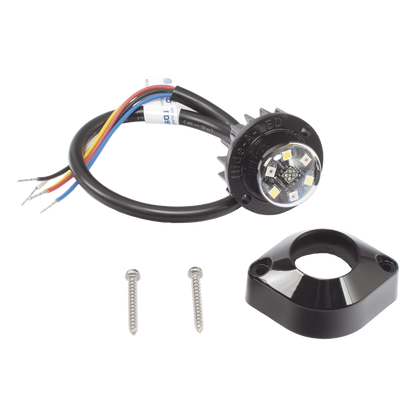Estrobo Oculto de 6 LED, Blanco, Lente Transparente, Bisel Negro
