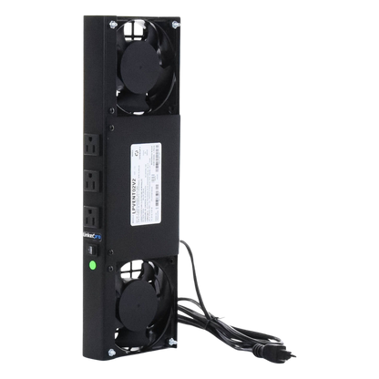 Kit de 2 Ventiladores (12 x 12 cm) con 3 Tomas de Corriente 110 Vca/50 Hz con Clavija
