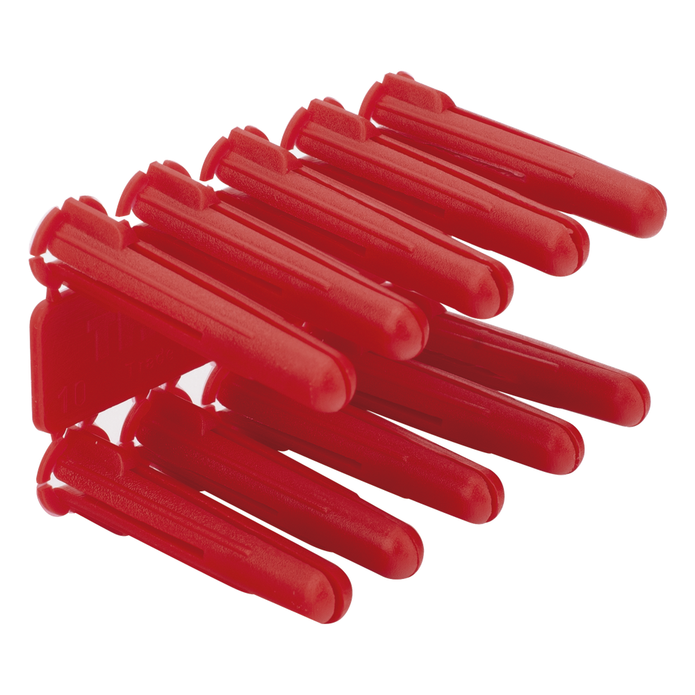 Taquete de 1/4 plástico paquete de 100 piezas para fijar objetos con tornillo en muros y techos de concreto o superficies sólidas, compatible con