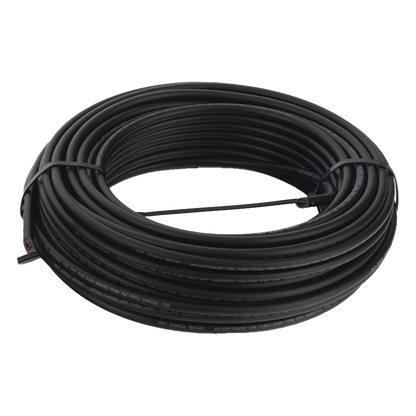 Kit de 2 rollos de 100 metros de cable fotovoltaico de cobre, rojo y negro, calibre 10 AWG (6mm²), Tipo PV, 1000/2000 V y 120°C.