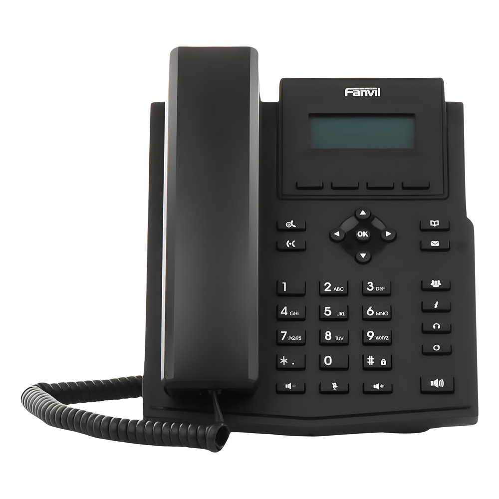 Teléfono IP / 2 Líneas SIP / Pantalla LCD 2.3" 132x64 / Audio HD G.722 y Opus / Conferencia 6 Vías / PoE 802.3af / Puertos Ethernet Duales 10/100