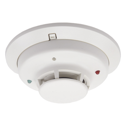 Detector fotoeléctrico de humo convencional de 2 hilos con LED bicolor y compensación automática de sensibilidad