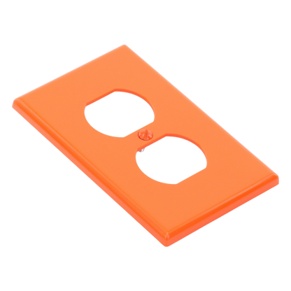 Tapa para Contacto Dúplex Color naranja.