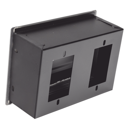 Caja Universal Vacía de 2 Módulos para Instalación en Escritorio (Voz, Datos, Video, Contactos Eléctricos), (No Incluye Accesorios)
