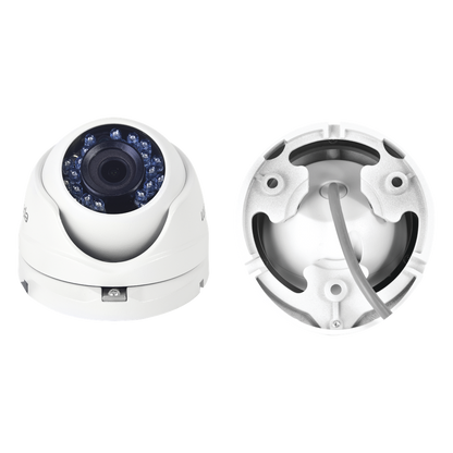 KIT TurboHD 1080p / DVR 8 Canales / 4 Cámaras Bala (exterior 2.8 mm) / 4 Cámaras Eyeball (exterior 2.8 mm) / Transceptores / Conectores / Fuente de