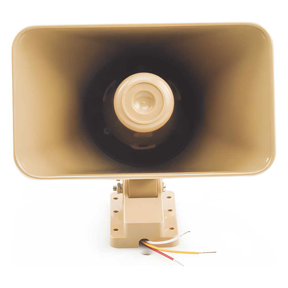 Sirena electrónica autónoma de dos tonos con bocina y controlador integrados para interior y exterior