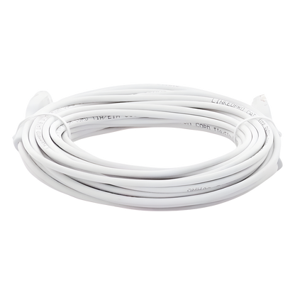 Mini Patch Cord Cat6 Ultra Slim 10 Metros (32.81 Pies) Blanco Ahorra Espacio sin Organizadores, con Bota Flexible