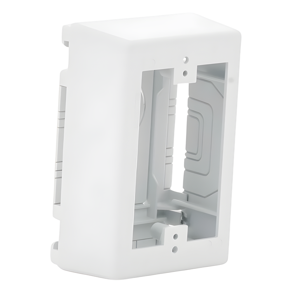 Caja de Pared Superficial, Uso Universal con Placas de Pared, con Cinta Adhesiva, Color Blanco