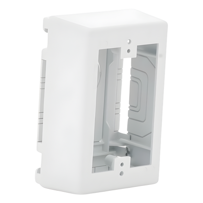 Caja de Pared Superficial, Uso Universal con Placas de Pared, con Cinta Adhesiva, Color Blanco