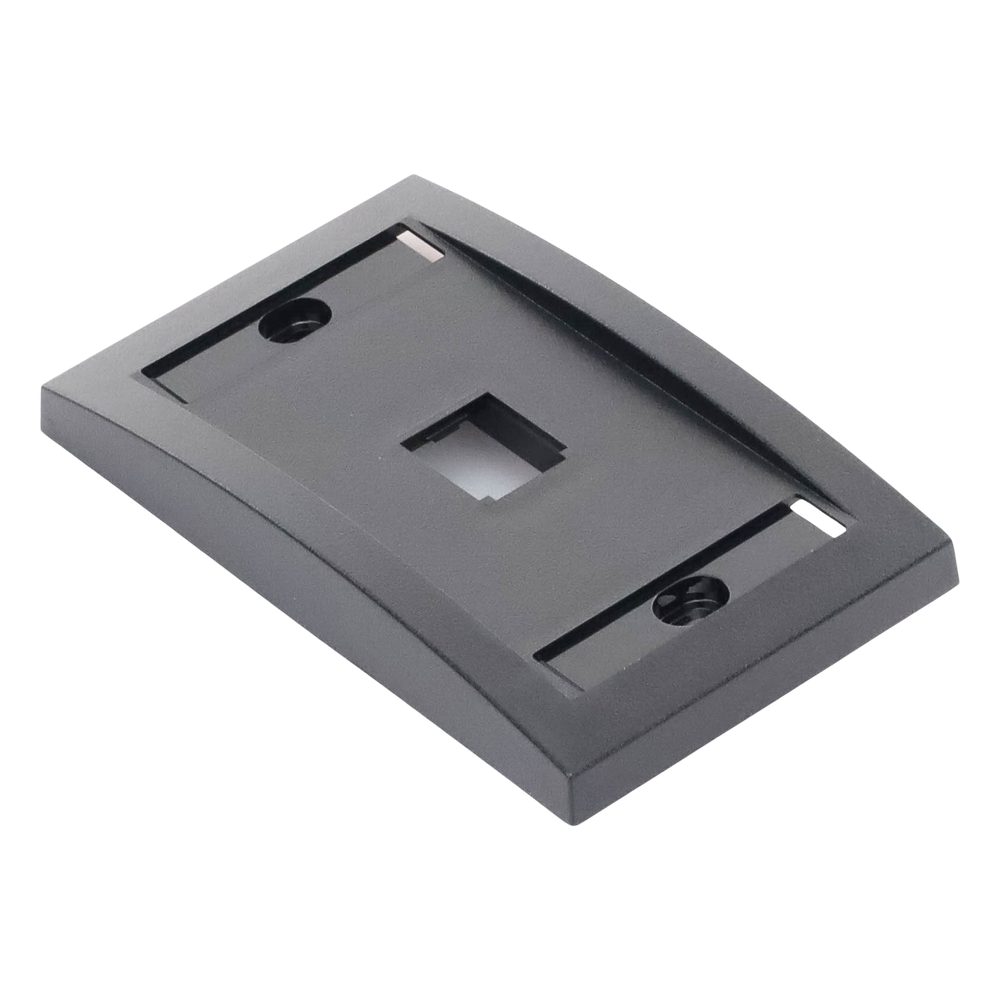 Placa de Pared Vertical Ejecutiva, Salida de 1 Puerto Mini-Com, Con Espacios Para Etiquetas, Color Negro