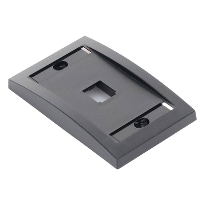 Placa de Pared Vertical Ejecutiva, Salida de 1 Puerto Mini-Com, Con Espacios Para Etiquetas, Color Negro