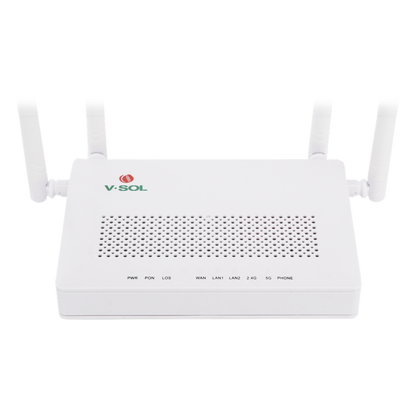 ONU Dual G/EPON con Wi-Fi AC de doble banda, 1 puerto SC/UPC + 2 puertos LAN Gigabit + 1 puerto FXS