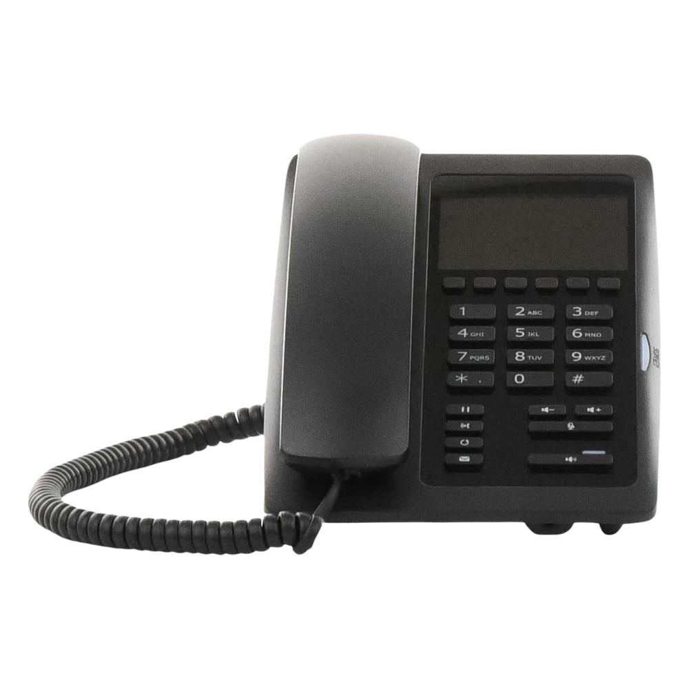 (H5W Color Negro)Teléfono IP WiFi para Hotelería, profesional de gama alta con pantalla LCD de 3.5 pulgadas a color, 6 teclas programables para