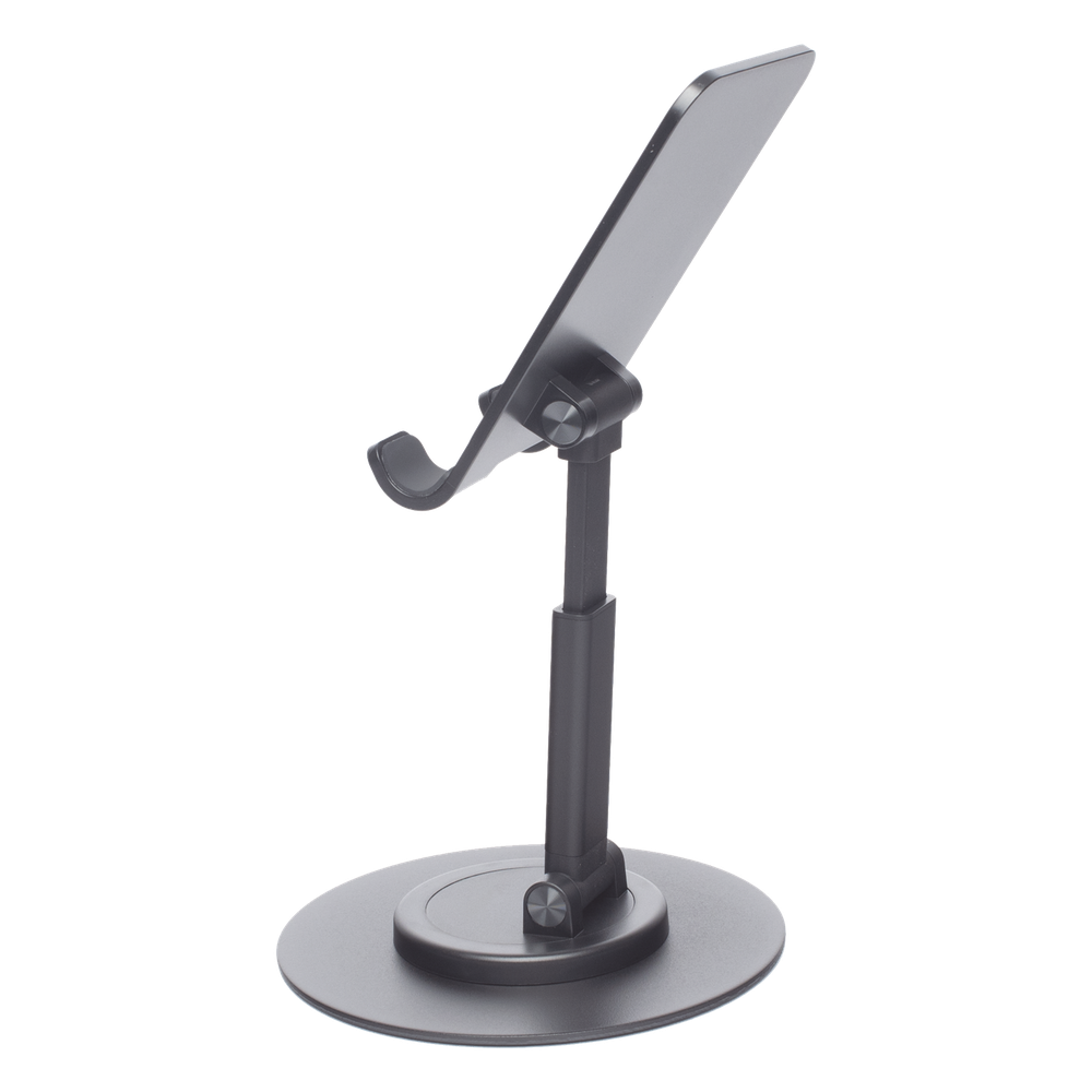 Soporte para Teléfono Celular Giratorio | 360° de Rotación | Angulo Ajustable | Altura Ajustable 17-20cm | Antideslizante | Ejes Giratorios de Alta