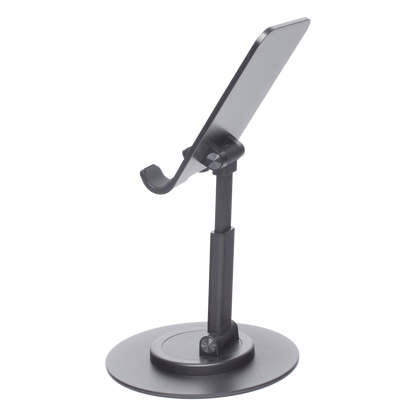 Soporte para Teléfono Celular Giratorio | 360° de Rotación | Angulo Ajustable | Altura Ajustable 17-20cm | Antideslizante | Ejes Giratorios de Alta