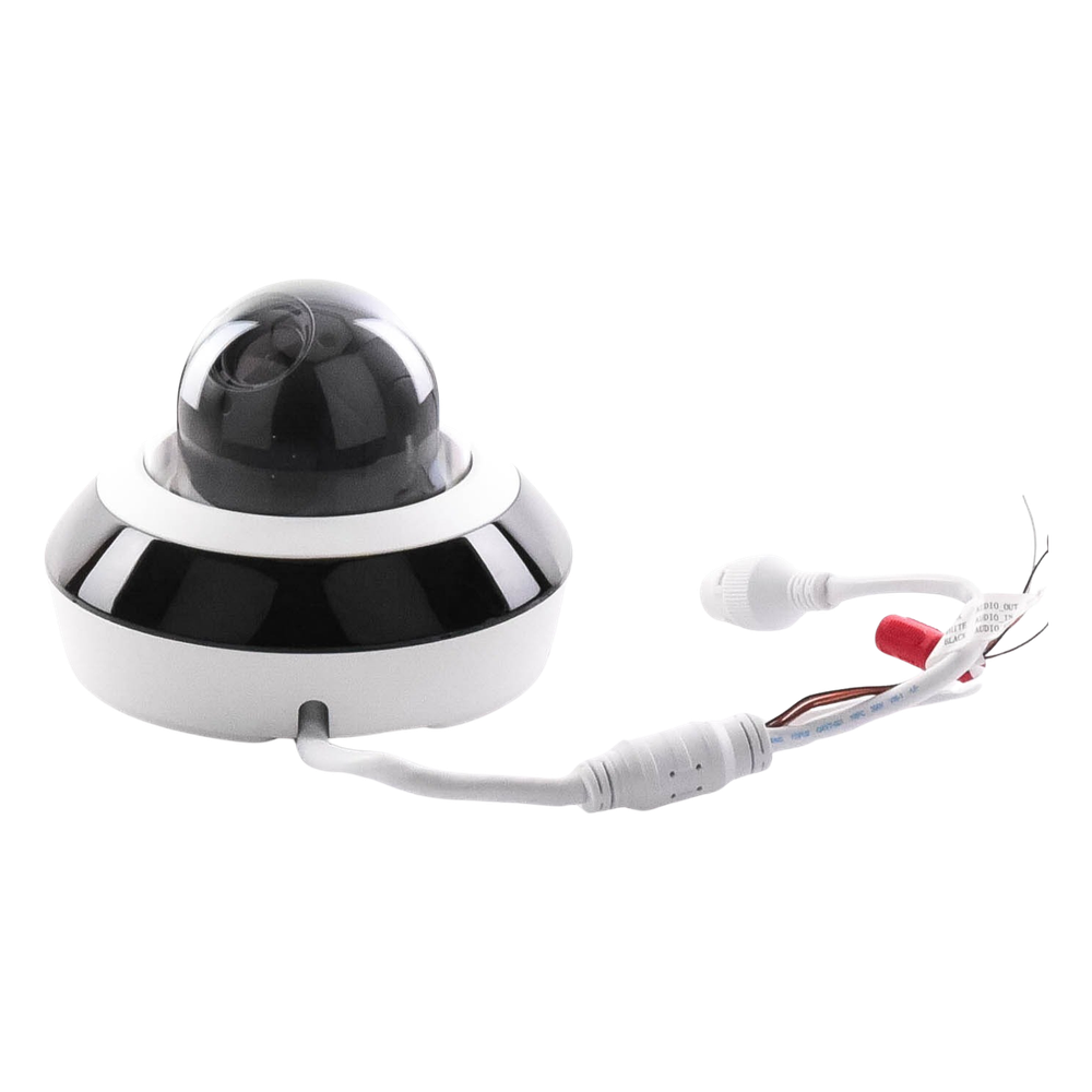 Mini Domo PTZ IP 4 Megapixel / 4X Zoom / H.265+ / 20 mts IR EXIR / WDR 120dB / PoE / IK10 / Exterior IP66 / Ultra Baja Iluminación / Micrófono