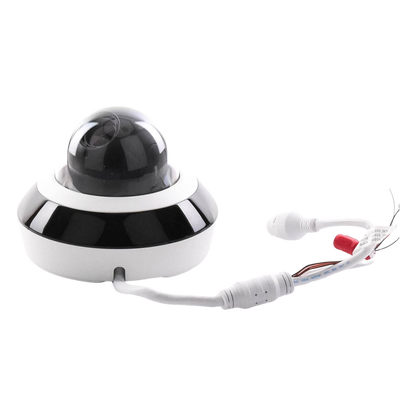 Mini Domo PTZ IP 4 Megapixel / 4X Zoom / H.265+ / 20 mts IR EXIR / WDR 120dB / PoE / IK10 / Exterior IP66 / Ultra Baja Iluminación / Micrófono
