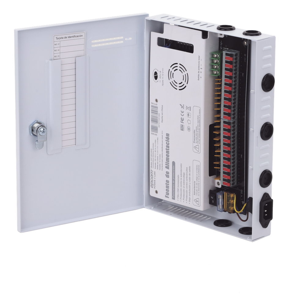 Fuente | 11-15 V | 18 canales | 20 A | Compatible con cámaras 4k | Alta tecnología en seguridad | Doble ventilador | Hasta 1.8 Amperes por Salida |