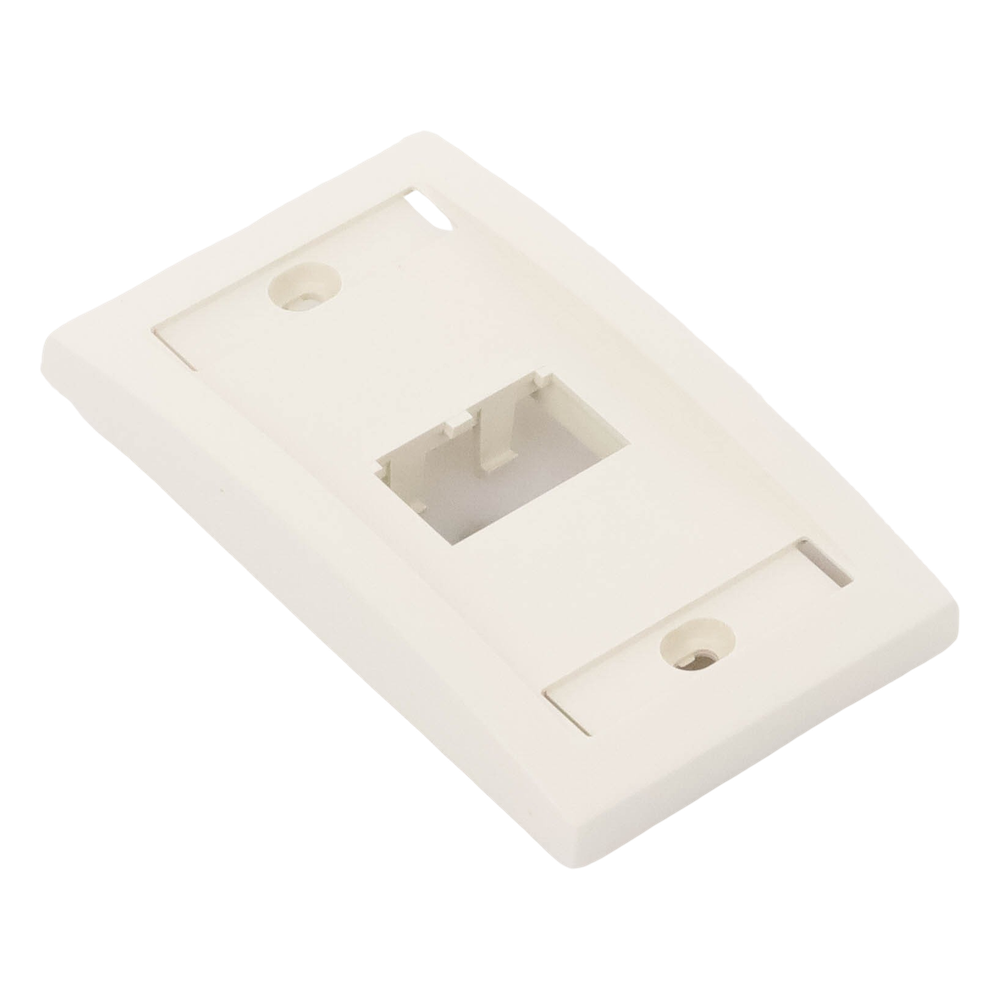 Placa de Pared Vertical Ejecutiva, Salida Para 2 Puertos Mini-Com, Con Espacios Para Etiquetas, Color Blanco Mate
