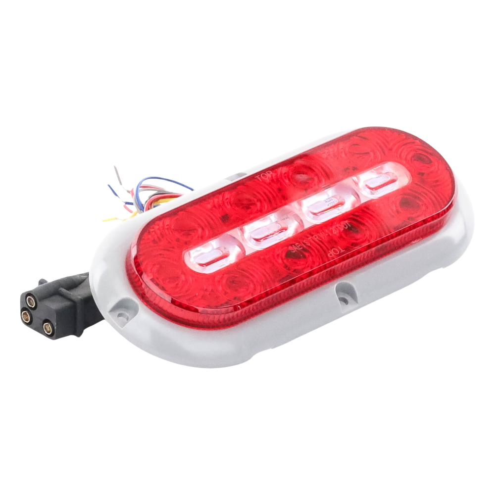 Plafon Ovalado Trasero de 18 LED, Rojo/Blanco/Ambar, 7.5 Pulgadas