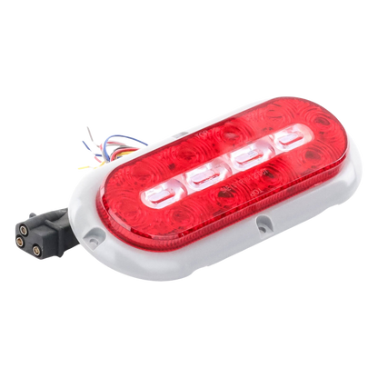 Plafon Ovalado Trasero de 18 LED, Rojo/Blanco/Ambar, 7.5 Pulgadas