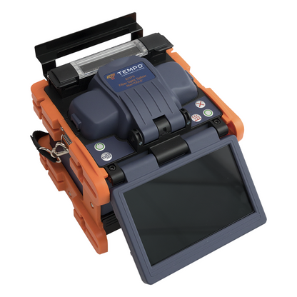 Fusionadora de Fibra Óptica de Alineación Activa por Revestimiento con 4 Motores con Pérdida Típica (SM); 0.02 dB (MM); 0.04 dB) con Pantalla Touch