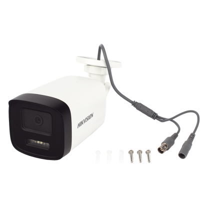 [Audio Bidireccional + Dual Light + ColorVu] Bala TURBOHD 3K (5 Megapixel) / Lente 3.6 mm / 40 mts IR EXIR + 40 mts Luz Blanca / Micrófono y Bocina