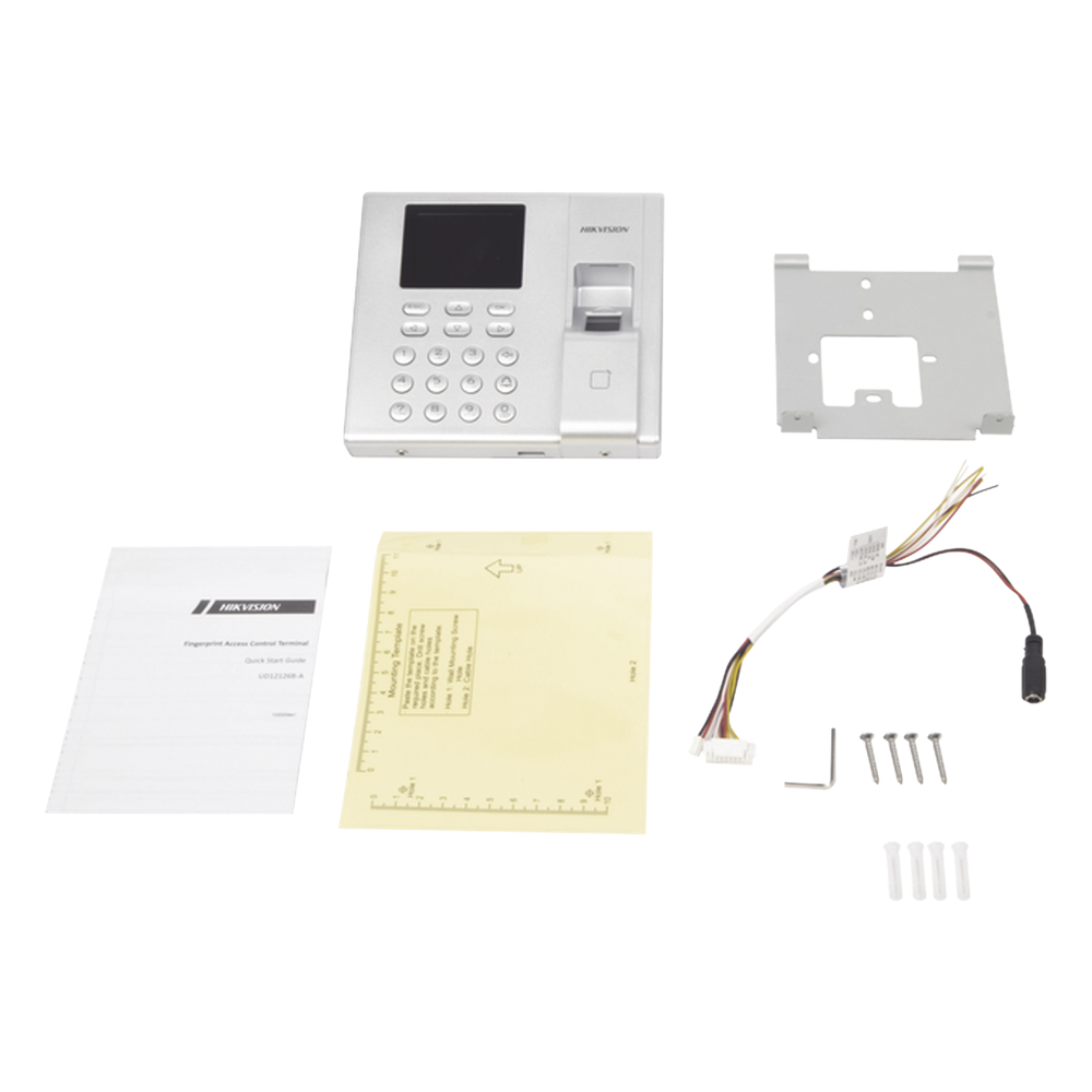 Terminal de Control de Acceso y Asistencia / Huella y Tarjetas EM / 1,000 Usuarios / Hik-Connect P2P / Pantalla LCD 2.4" / iVMS-4200