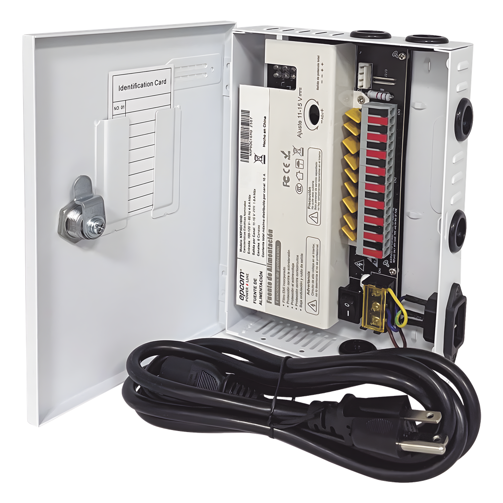 Fuente | 11-15 V | 9 canales | 16 A | Compatible con cámaras 4K | Alta tecnología en seguridad | Doble ventilador | Hasta 1.8 Amperes por Salida |