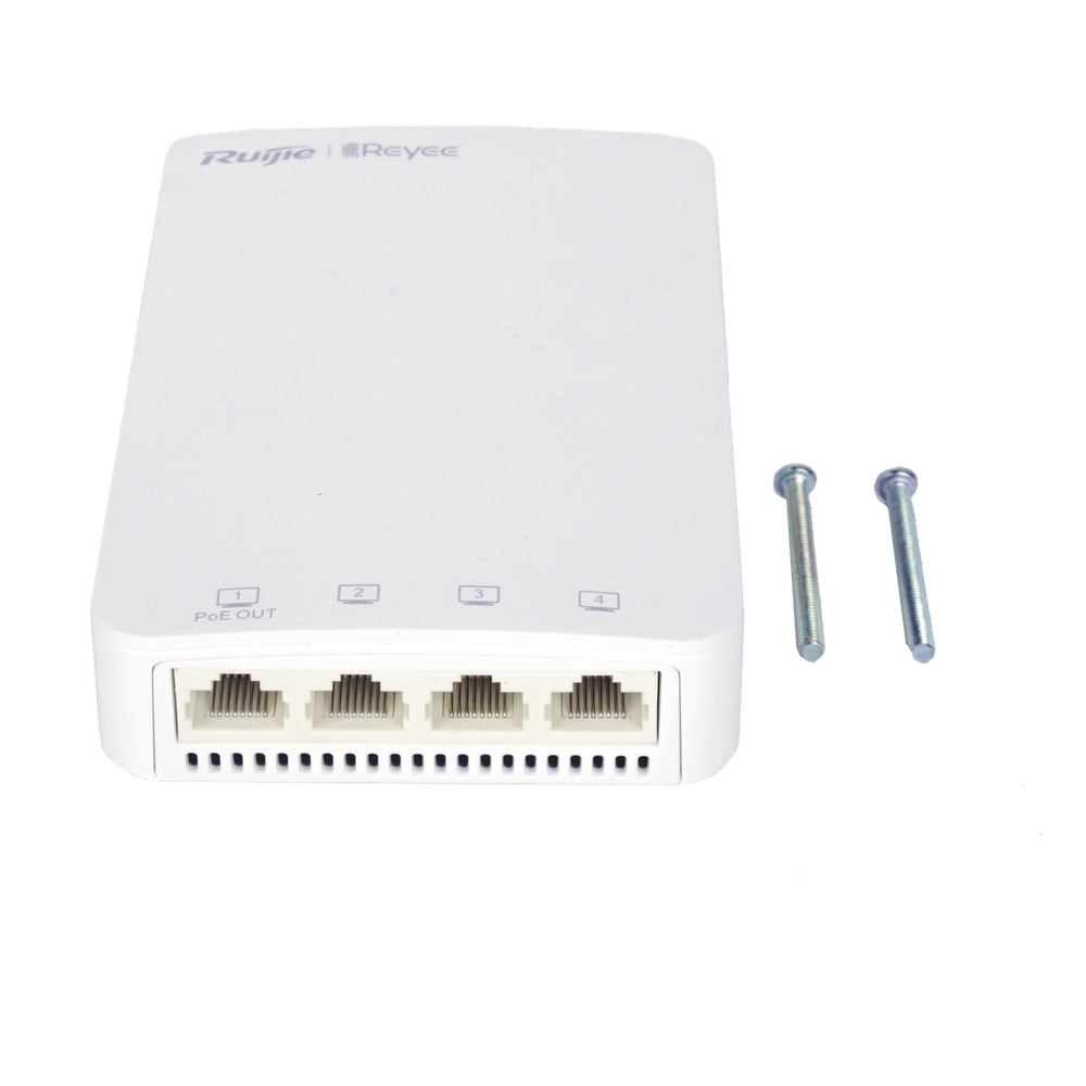 Punto de Acceso Wall Plate Wi-Fi 5 / 1267 Mbps Doble Banda / 802.11ac Wave 2 MU-MIMO 2x2 / 5 Puertos Gigabit / 1 Puerto PoE Out / Mesh / Beamforming
