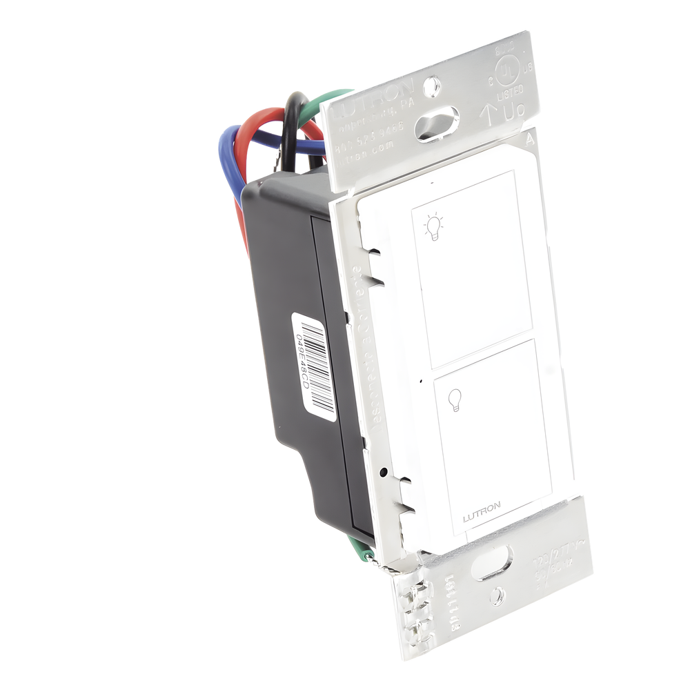 Interruptor de pared inteligente on/off Caseta Wireless, voltaje dual 120/277 V, 5 A en LED, sin cable neutro, compatible con controles Pico y Smart
