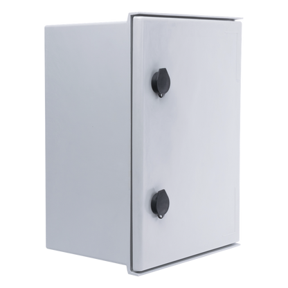 Gabinete de Poliéster IP65 Uso en Intemperie (300 x 400 x 200 mm) con Placa Trasera Interior de Plástico (Incluye Chapa y Llave).