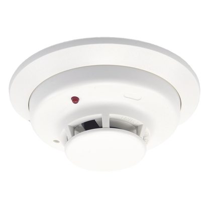 Detector fotoeléctrico de humo convencional de 2 hilos con LED bicolor y compensación automática de sensibilidad
