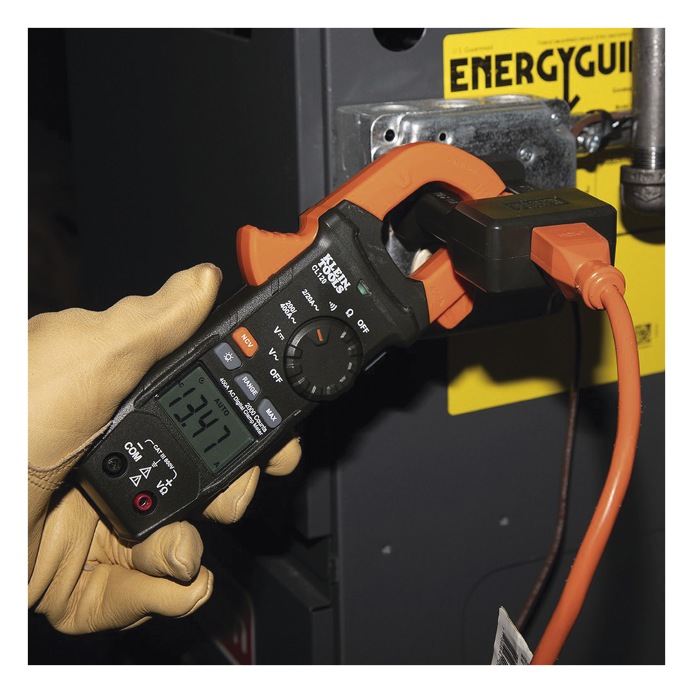 Kit de Amperímetro de Gancho (400A CA) con Probador de Fase y Divisor (para medir corriente sin cortar el cable).