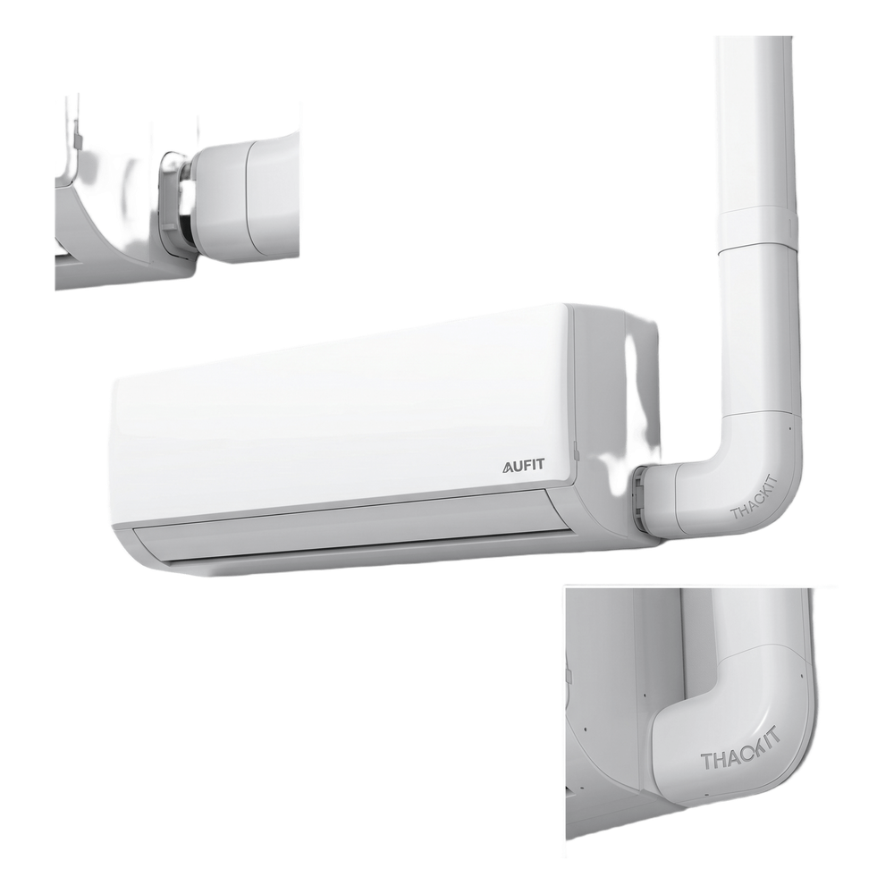 Kit de Canaletas Para la Organización de Tuberías y Cables Eléctricos en Instalaciones de Aire Acondicionado, Uso en Interiores y Exteriores, PVC