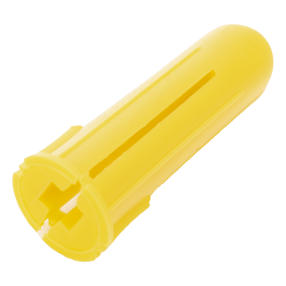 Paquete de 20 taquetes amarillo 1" y 20 tornillos 8mm x 1"