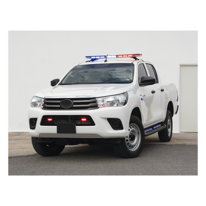 Barra de luces de 47" rojo/azul, 88 LED, con control de tráfico en color ámbar, ideal para equipar unidades de seguridad publica