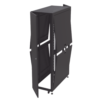 Gabinete Profesional para Telecomunicaciones de 45UR, 1200 mm Profundidad, Incluye 2 Organizadores Verticales de 45 Unidades de Rack, Se envía el