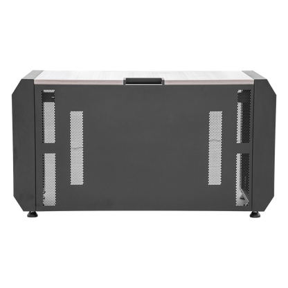 Consola Profesional para Monitoreo o Computo | Ranura para Base de Monitores | Microperforaciones | Luces LED Decorativas | Tomacorriente HTCM1U10C |