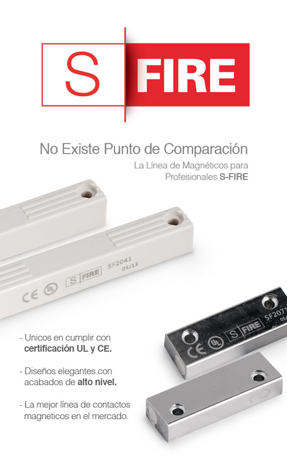 Contacto Magnético SFIRE SF-2031BR / GAP 33 mm / Certificaciones UL y CE / Color Café / Sensor Reed Switch NC